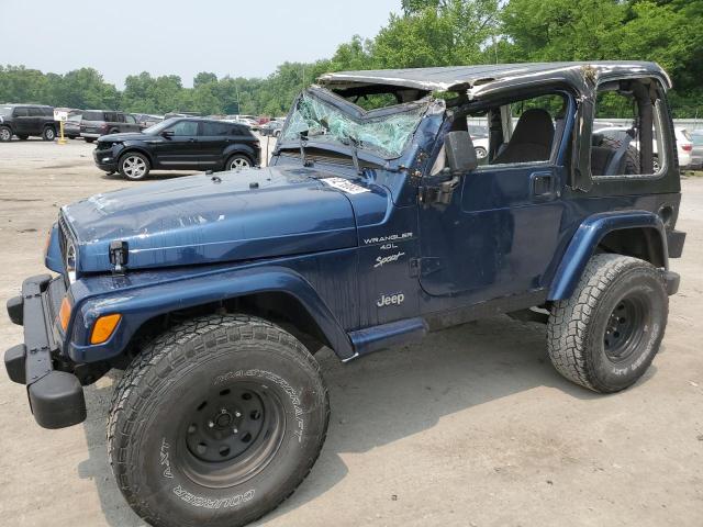 1J4FA49S4YP799491 - 2000 JEEP WRANGLER / SPORT BLUE photo 1