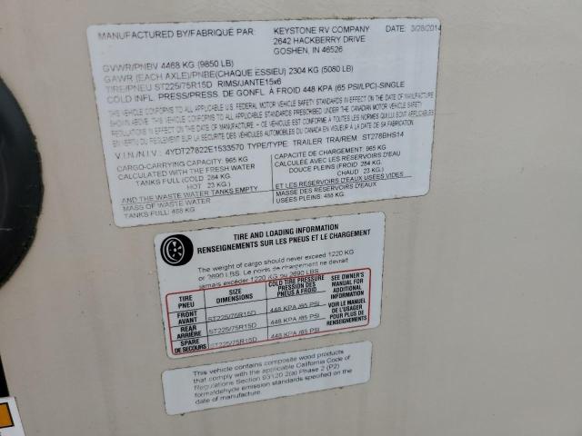 4YDT27822E1533570 - 2014 KEYSTONE SPRINTER 双色 照片 8