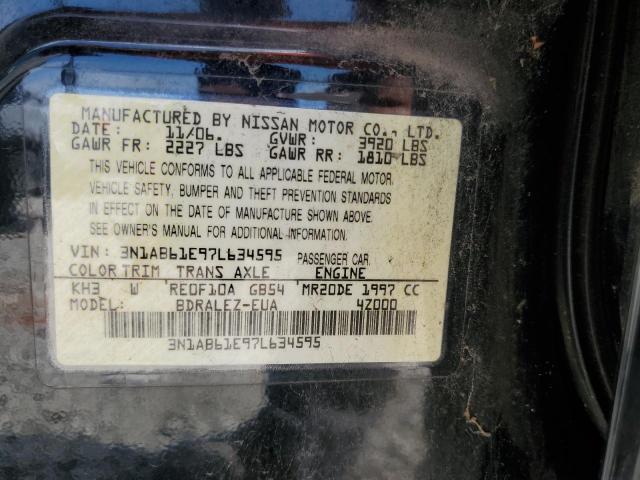 3N1AB61E97L634595 - 2007 NISSAN SENTRA 2.0 BLACK photo 13