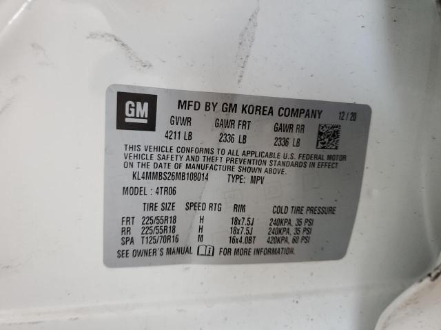 KL4MMBS26MB108014 - 2021 BUICK ENCORE GX PREFERRED WHITE photo 13