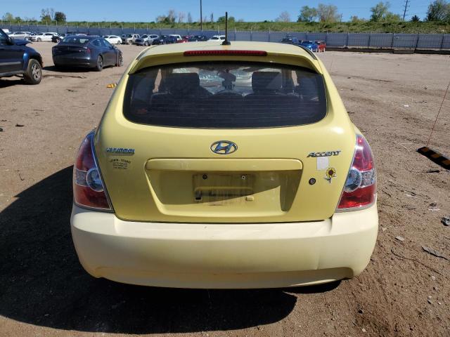 KMHCM36C69U140429 - 2009 HYUNDAI ACCENT GS YELLOW photo 6