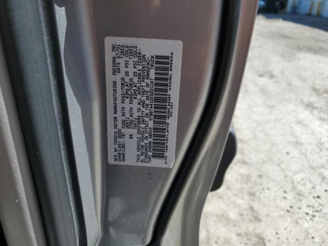 5TBBT44102S221147 - 2002 TOYOTA TUNDRA ACCESS CAB ვერცხლისფერი ფოტო 12