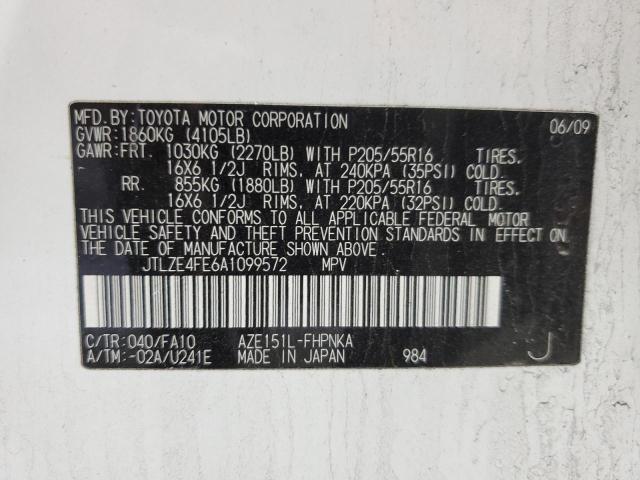 JTLZE4FE6A1099572 - 2010 TOYOTA SCION XB WHITE photo 13