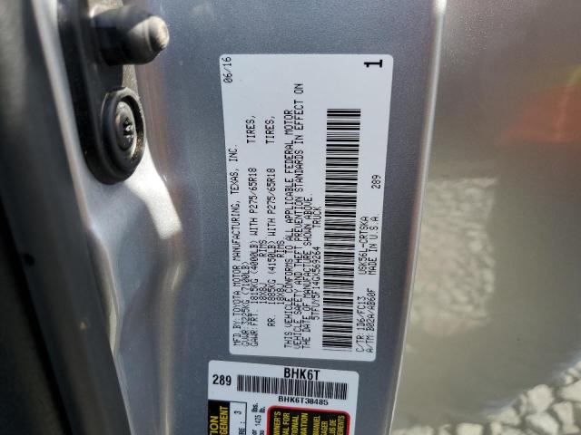 5TFUY5F14GX569264 - 2016 TOYOTA TUNDRA DOUBLE CAB SR/SR5 SILVER photo 10