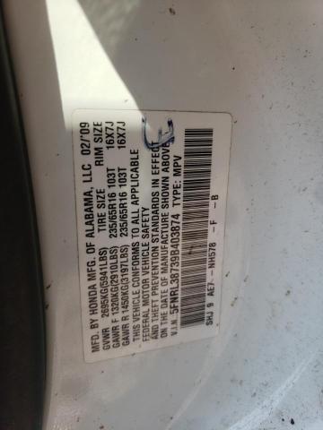 5FNRL38739B403874 - 2009 HONDA ODYSSEY EXL WHITE photo 13