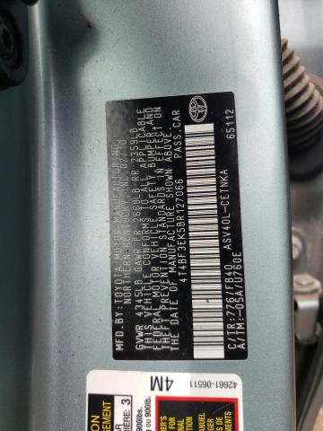 4T4BF3EK5BR127066 - 2011 TOYOTA CAMRY BASE TURQUOISE photo 13