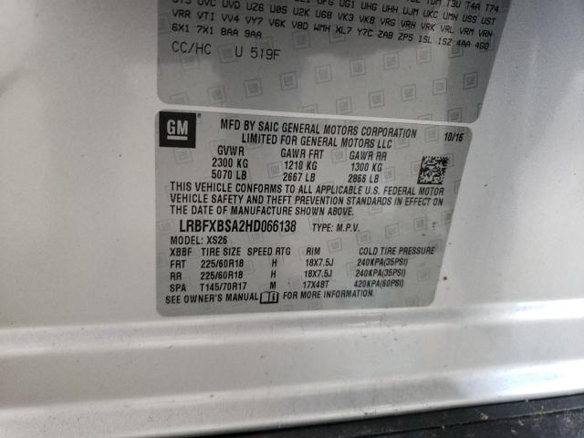 LRBFXBSA2HD066138 - 2017 BUICK ENVISION ESSENCE Gümüş fotoğraf 13