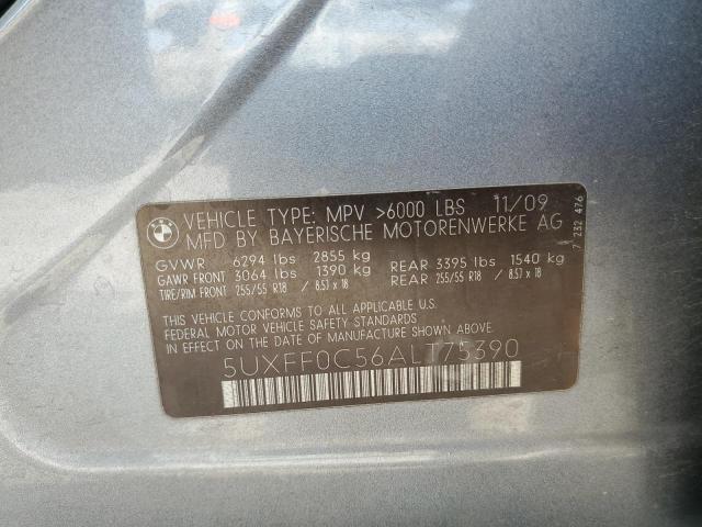 5UXFF0C56ALT75390 - 2010 BMW X5 XDRIVE35D BLUE photo 12