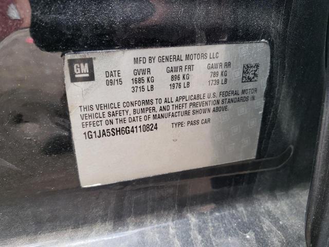 1G1JA5SH6G4110824 - 2016 CHEVROLET SONIC LS BLACK photo 12