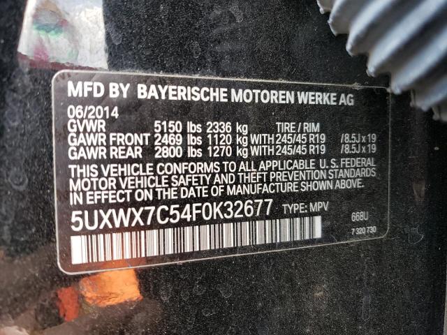 5UXWX7C54F0K32677 - 2015 BMW X3 XDRIVE35I BLACK photo 12