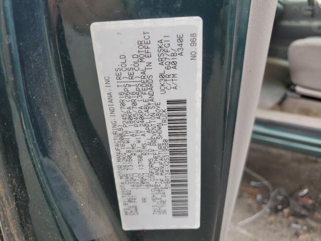 5TBRT341X2S319580 - 2002 TOYOTA TUNDRA ACCESS CAB მწვანე ფოტო 12