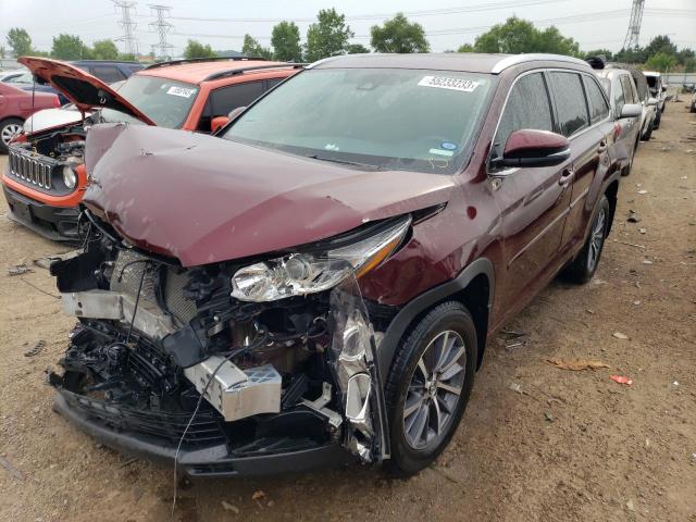 5TDJZRFHXJS827336 - 2018 TOYOTA HIGHLANDER SE BURGUNDY photo 1