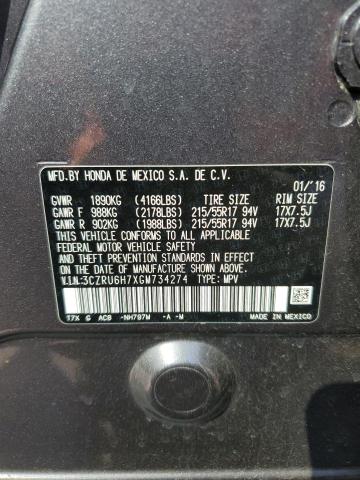 3CZRU6H7XGM734274 - 2016 HONDA HR-V EXL GRAY photo 13