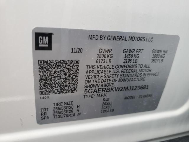 5GAERBKW2MJ123681 - 2021 BUICK ENCLAVE ESSENCE WHITE photo 13