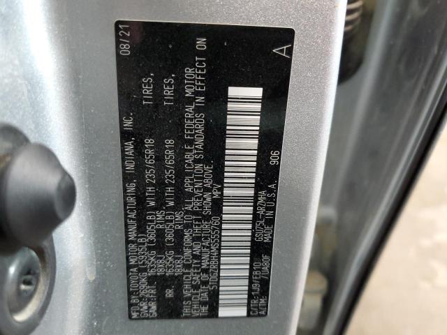 5TDGZRBH4MS555760 - 2021 TOYOTA HIGHLANDER XLE Արծաթագույն լուսանկար 13