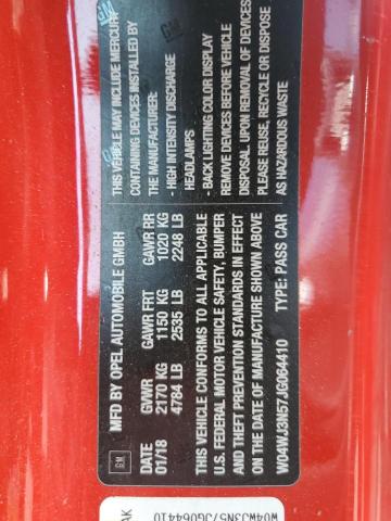 W04WJ3N57JG064410 - 2018 BUICK CASCADA SPORT TOURING RED photo 12