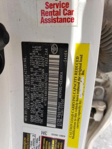 4T1BE46K09U876045 - 2009 TOYOTA CAMRY BASE 白色 照片 24