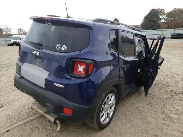 ZACCJBBT3GPD22262 - 2016 JEEP RENEGADE LATITUDE BLUE photo 4