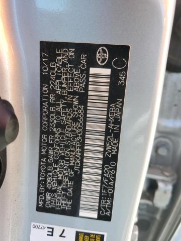 JTDKARFP3H3056684 - 2017 TOYOTA PRIUS PRIM ვერცხლისფერი ფოტო 13