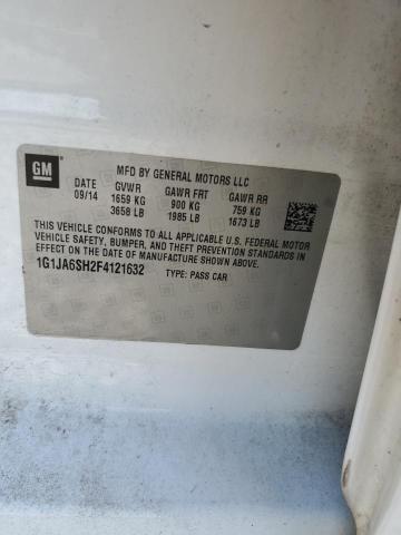 1G1JA6SH2F4121632 - 2015 CHEVROLET SONIC LS WHITE photo 12