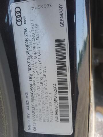 WAUHGAFC8EN052604 - 2014 AUDI A6 PRESTIGE ლურჯი ფოტო 12