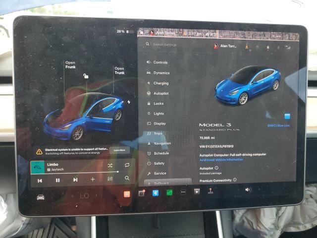 5YJ3E1EA1LF611912 - 2020 TESLA MODEL 3 蓝色 照片 9