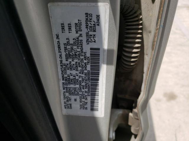 5TEGN92N71Z865563 - 2001 TOYOTA TACOMA DOUBLE CAB PRERUNNER SILVER photo 12