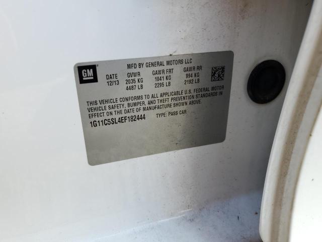 1G11C5SL4EF182444 - 2014 CHEVROLET MALIBU 1LT WHITE photo 12