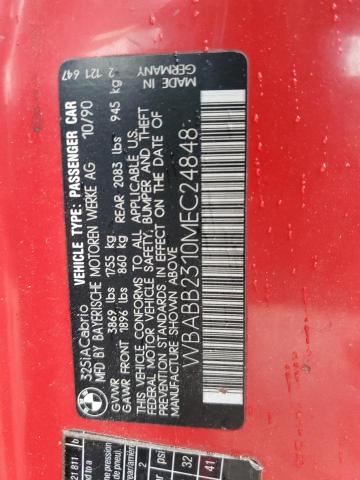 WBABB2310MEC24848 - 1991 BMW 325 IC AUTOMATIC RED photo 13