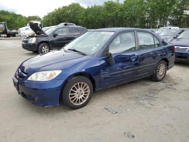 2HGES16554H607510 - 2004 HONDA CIVIC LX BLUE photo 1