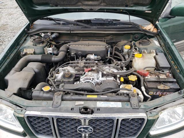 JF1SF65552H756920 - 2002 SUBARU FORESTER S GREEN photo 11
