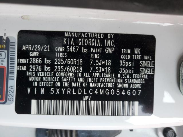 5XYRLDLC4MG054607 - 2021 KIA SORENTO S WHITE photo 13