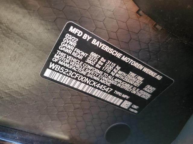 WB523CF00NCK44547 - 2022 BMW IX XDRIVE50 GRAY photo 12