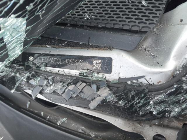 JTDEPRAE0LJ053327 - 2020 TOYOTA COROLLA LE SILVER photo 12