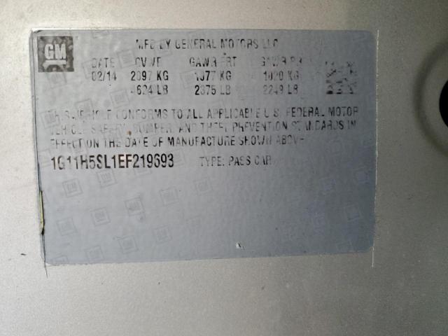 1G11H5SL1EF219693 - 2014 CHEVROLET MALIBU LTZ SILVER photo 12