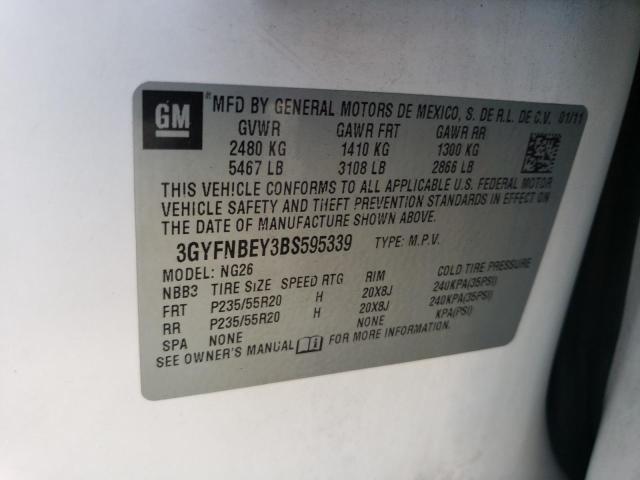 3GYFNBEY3BS595339 - 2011 CADILLAC SRX PERFORMANCE COLLECTION Ақ фото 14