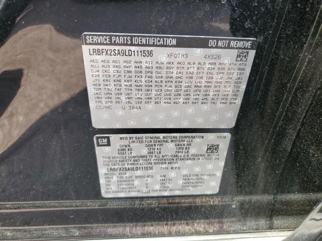 LRBFX2SA9LD111536 - 2020 BUICK ENVISION ESSENCE BLACK photo 13