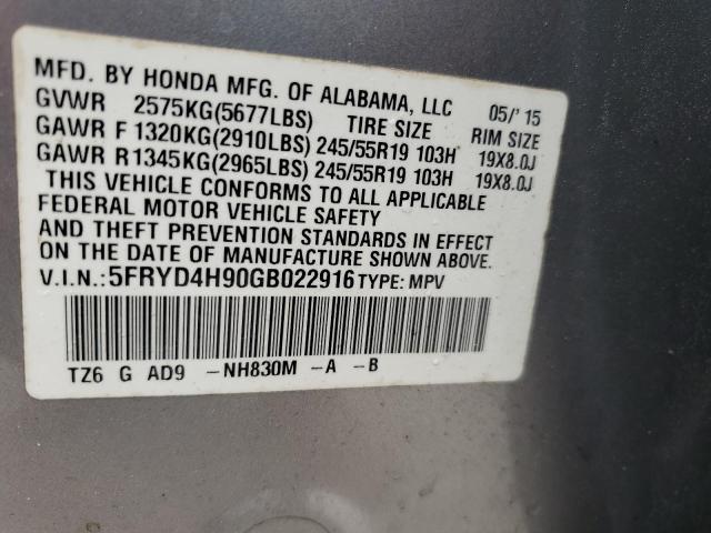 5FRYD4H90GB022916 - 2016 ACURA MDX ADVANCE SILVER photo 13