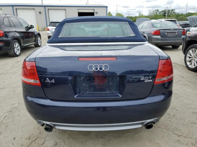 WAUDF48HX8K001719 - 2008 AUDI A4 2.0T CABRIOLET QUATTRO BLUE photo 6