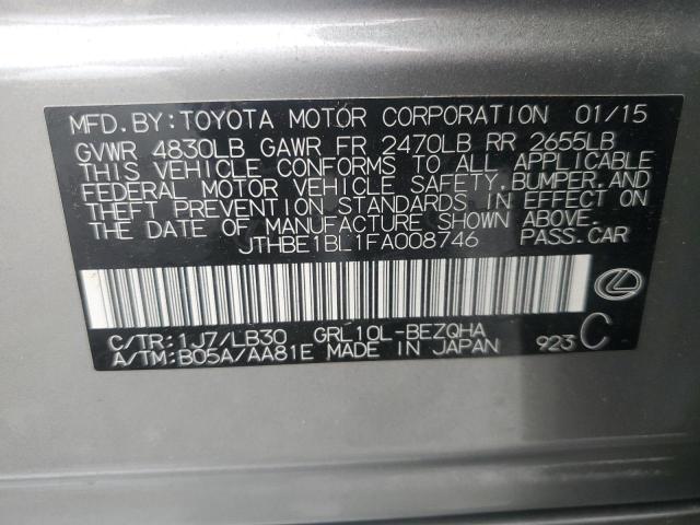 JTHBE1BL1FA008746 - 2015 LEXUS GS 350 SILVER photo 12