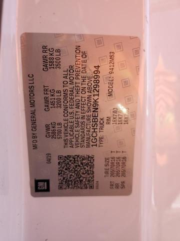 1GCHSBEN9K1298994 - 2019 CHEVROLET COLORADO WHITE photo 13