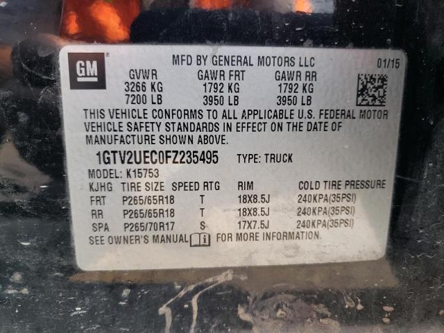 1GTV2UEC0FZ235495 - 2015 GMC SIERRA K1500 SLE BLACK photo 12