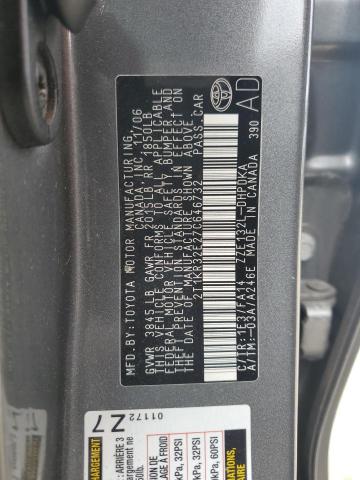 2T1KR32E27C646732 - 2007 TOYOTA COROLLA MA XR GRAY photo 12