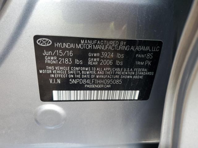 5NPD84LF1HH095085 - 2017 HYUNDAI ELANTRA SE SILVER photo 12