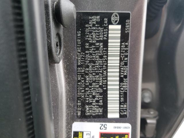 4T1G11AK1PU758171 - 2023 TOYOTA CAMRY SE NIGHT SHADE GRAY photo 12