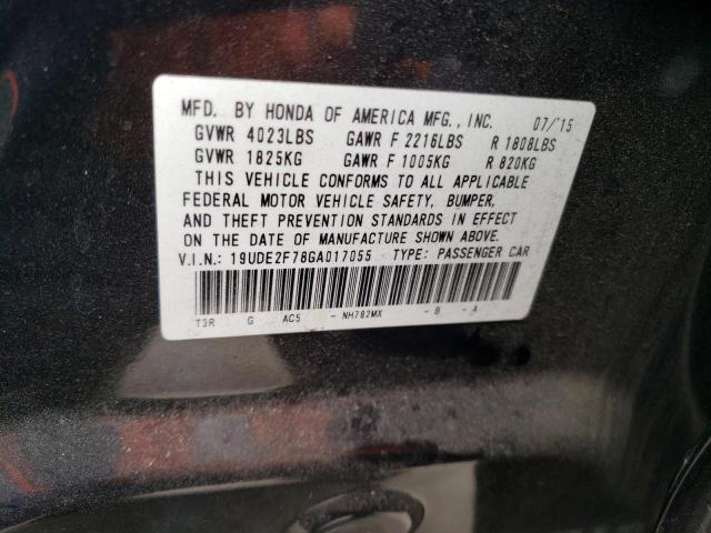 19UDE2F78GA017055 - 2016 ACURA ILX PREMIUM TECH ნაცრისფერი ფოტო 12