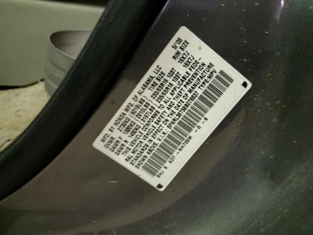 5FNRL38758B078837 - 2008 HONDA ODYSSEY EXL SILVER photo 13