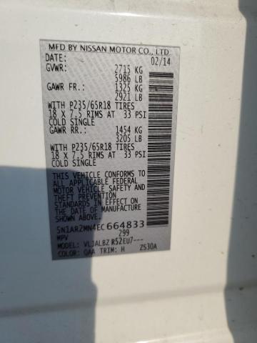 5N1AR2MN4EC664833 - 2014 NISSAN PATHFINDER S WHITE photo 13