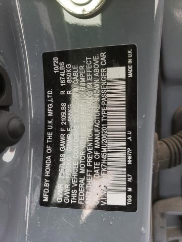 SHHFK7H45MU206201 - 2021 HONDA CIVIC SPORT ლურჯი ფოტო 12