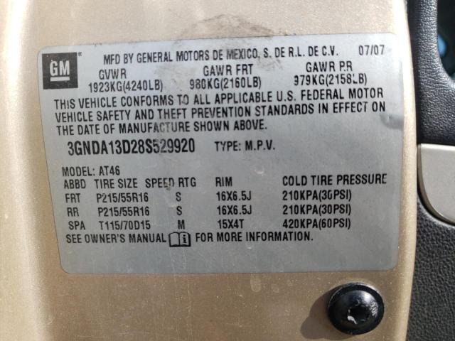 3GNDA13D28S529920 - 2008 CHEVROLET HHR LS 金色 照片 12